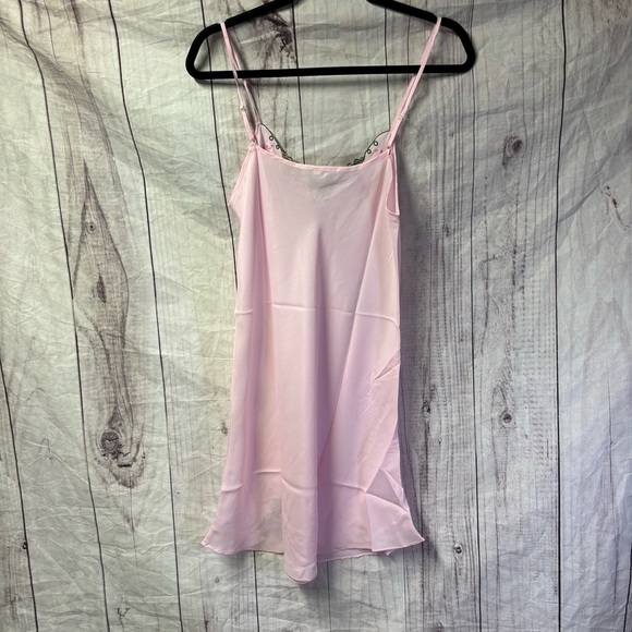 Vintage Pink Floral Embroidered Slip Dress Medium - Picture 4 of 6